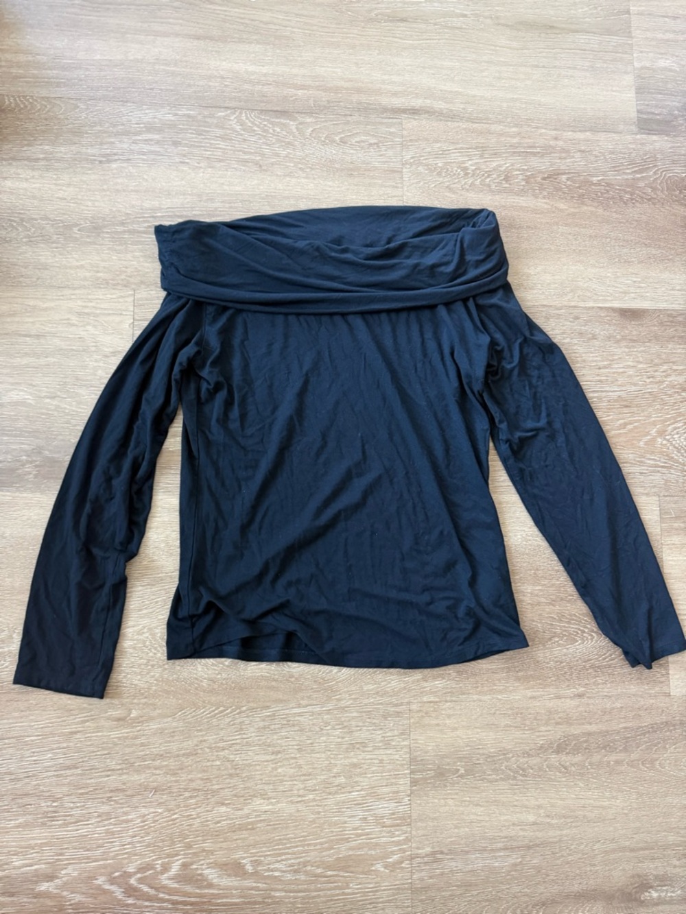 Rebecca Minkoff Black Off-Shoulder Long Sleeve Top